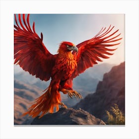 Fiery Wings of the Phoenix: The Final Glow Canvas Print