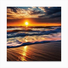 Sunset On The Beach 452 Canvas Print