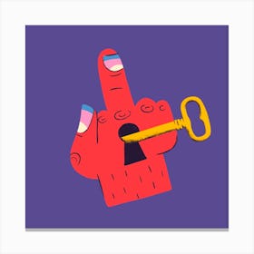 Hand with Key colourful illustration Canvas Print