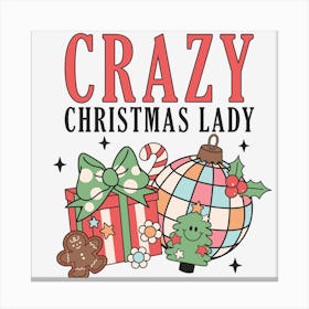 Crazy Christmas Lady Canvas Print