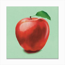 Orchard Glow - Modern Minimalist Apple On Green Canvas Print