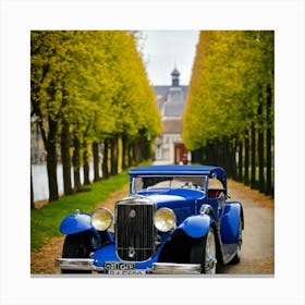 Blue Vintage Car Canvas Print