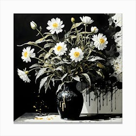 Daisies In A Vase 3 Canvas Print