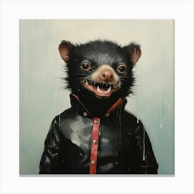 Bear In A Raincoat Canvas Print