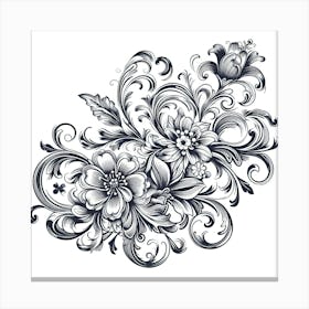 Ornate Floral Design 9 Canvas Print