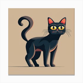 Pixel Art Black Cat Poster 1 Canvas Print