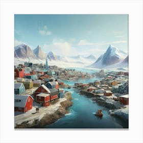 Arctic Village art print Canvas Print