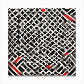 Black And Red Squares Canvas Print