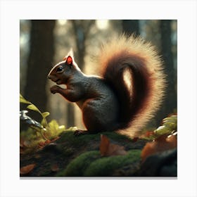 Squirrel In The Forest 312 Canvas Print