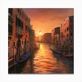 Sunset in Venice 4 Canvas Print