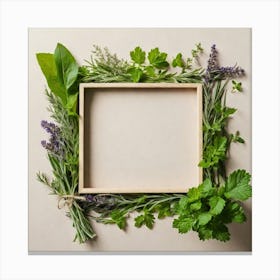 Frame With Herbs 6 Canvas Print