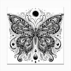 Black And White Butterfly Art 1 Canvas Print