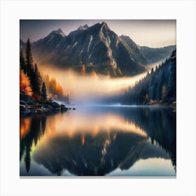Misty Mountain Lake 1 Canvas Print