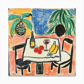 Table With Wine Matisse Style 7 Canvas Print