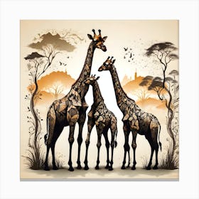 Giraffes Canvas Print