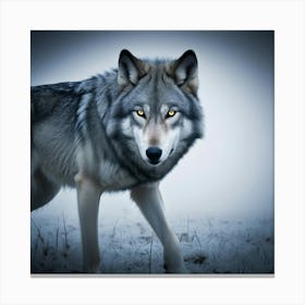 Wolf In The Snow Canvas Print