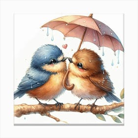 Birds In The Rain Canvas Print