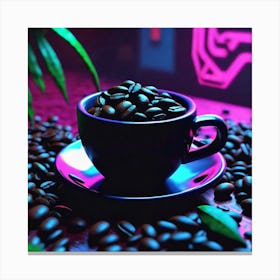 Neon Coffee Cup Canvas Print