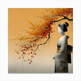 Geisha Creative Illustration Artwork 41 Canvas Print