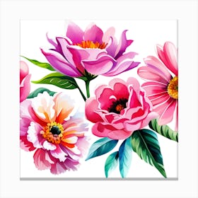 Peony Flowers Canvas Print