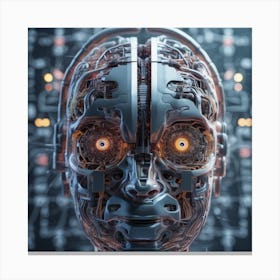 Cyborg Head 6 Canvas Print