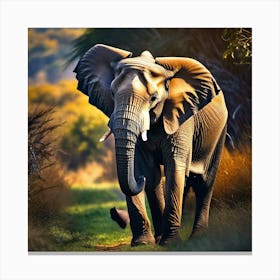 Elephant In The Wild Canvas Print