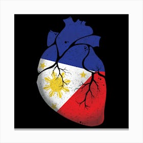 Philippines Heart Flag Canvas Print