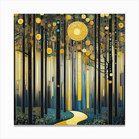 Gustav Klimt forest at night Canvas Print