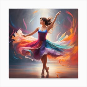 Colorful Ballerina Canvas Print