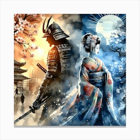 Japan Traditional Geisha Illustration By Ad 15 Canvas Print