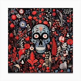 Day Of The Dead Skull 14 Canvas Print