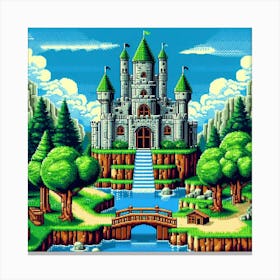 8-bit castle 1 Canvas Print