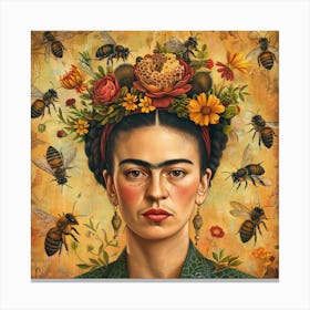 Frida Kahlo and the Bees. Animal Conservation Series. Canvas Print