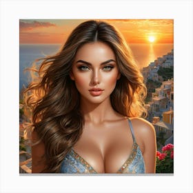 Beautiful Woman In A Bikini Canvas Print