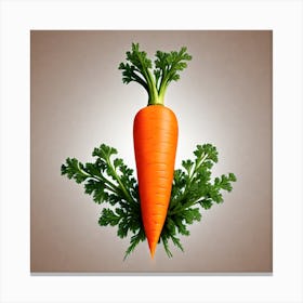 Carrot On A Brown Background 1 Canvas Print