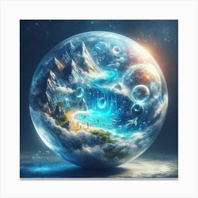 World In A Sphere Canvas Print