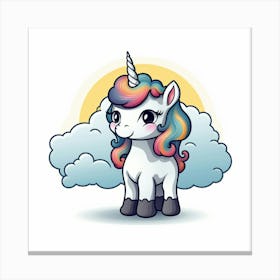 Unicorn With Rainbow Mane 2 Canvas Print