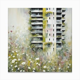 Apartment Building With Flowers Canvas Print