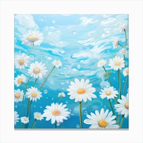 Daisies In The Water Canvas Print