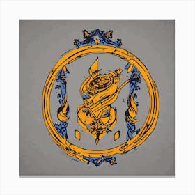 Frame Of Gold And Blue Canvas Print