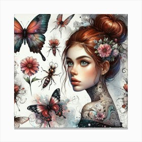 Butterfly Girl 3 Canvas Print