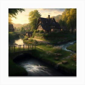 Tranquil Village Charm Canvas Print