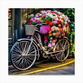 Flower Bike Canvas Print