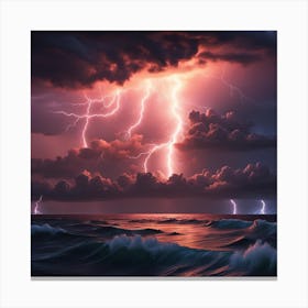 Lightning Over The Ocean 1 1 Canvas Print