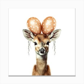 Deer With Balloons 2 Canvas Print