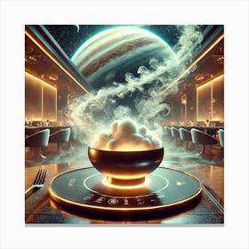 A Futuristic Culinary Dish Named Cloudburst Soup Canvas Print