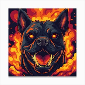 Scary Dog Emoji Dynamic Background 9 Canvas Print