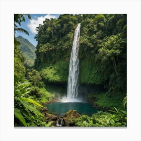 Waterfall In The Rainforest Canvas Print