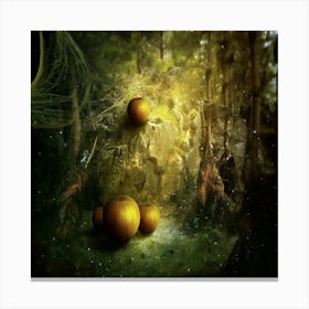 Golden Apples In The Forest Canvas Print