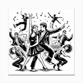 Group Of People Dancing Canvas Print